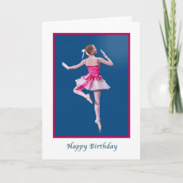 Tarjeta Cumpleaños, Ballerina en rosa y blanco
