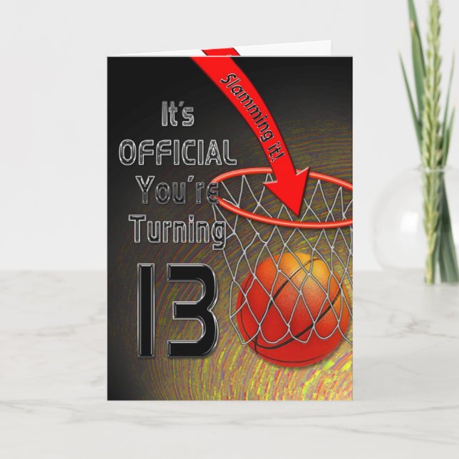 Tarjeta CUMPLEAÑOS - Baloncesto - 13 (Anverso)