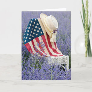 Tarjeta Cumpleaños Bandera Americana y Sombrero