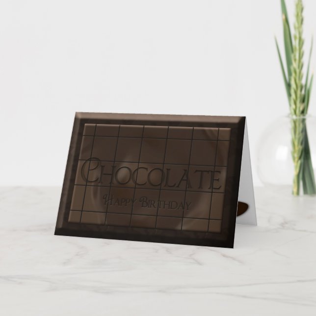 TARJETA ¡CUMPLEAÑOS - BARRA DE CARAMELO DE CHOCOLATE - (Anverso)