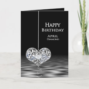 Tarjeta Cumpleaños - Birthstone - Abril - Diamante