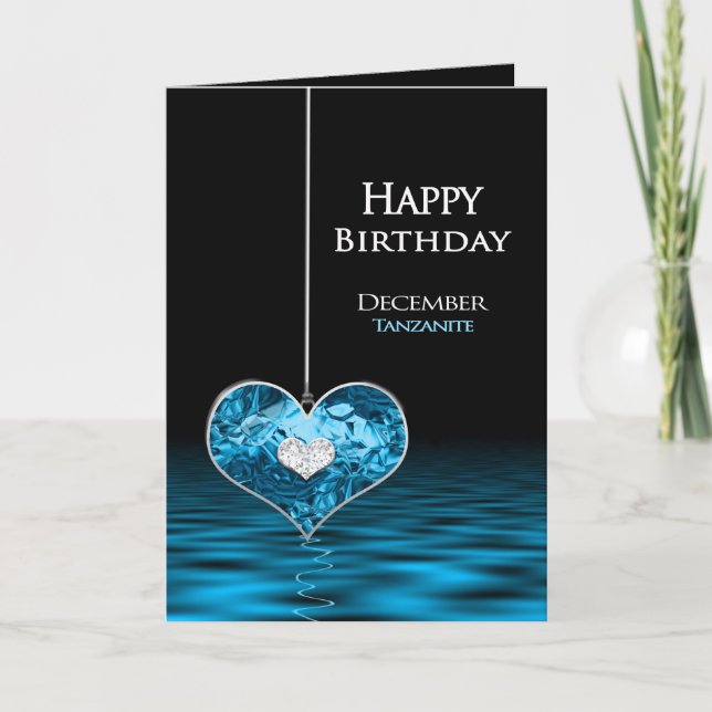 Tarjeta Cumpleaños - Birthstone - Diciembre - Tanzanita (Anverso)