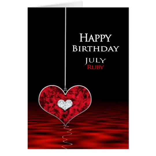 Tarjeta Cumpleaños - Birthstone - JULIO - rubí