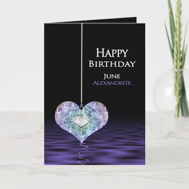 Tarjeta Cumpleaños - Birthstone - JUNE - Alexandrite (Anverso)