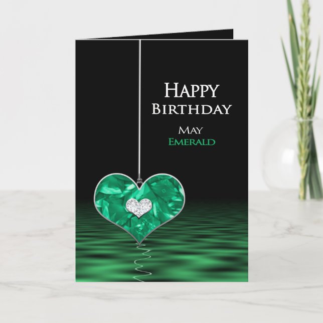 Tarjeta Cumpleaños - Birthstone - May - Emerald (Anverso)