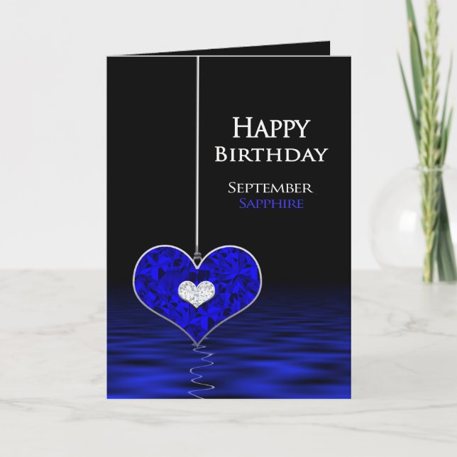 Tarjeta Cumpleaños - Birthstone - Septiembre - Sapphire (Anverso)