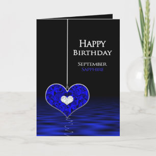Tarjeta Cumpleaños - Birthstone - Septiembre - Sapphire