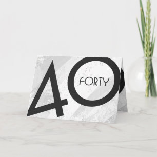 Tarjeta Cumpleaños blanco de 40 décadas