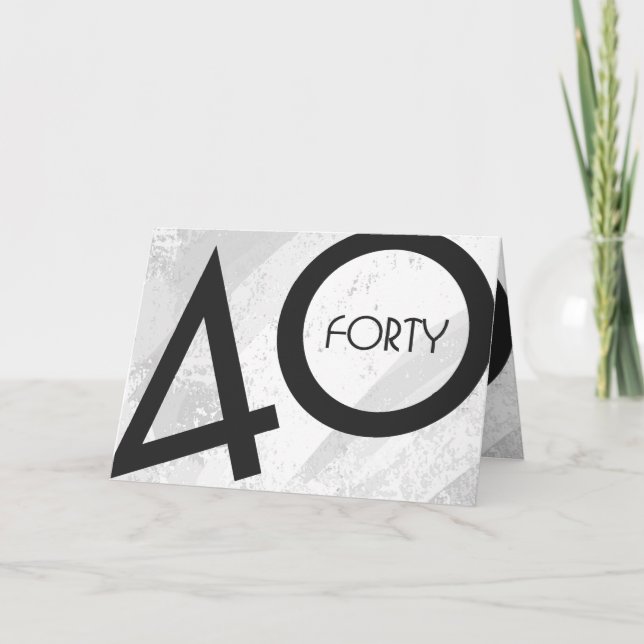 Tarjeta Cumpleaños blanco de 40 décadas (Anverso)