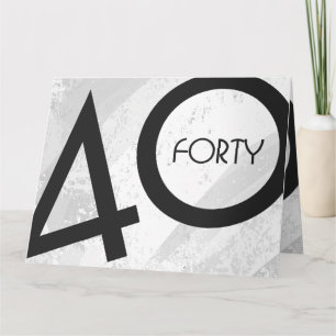 Tarjeta Cumpleaños blanco de 40 décadas