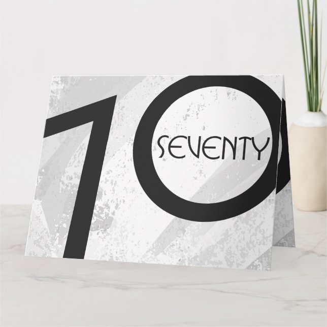 Tarjeta Cumpleaños blanco de 70 décadas (Anverso)