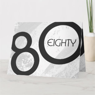 Tarjeta Cumpleaños blanco de 80 décadas