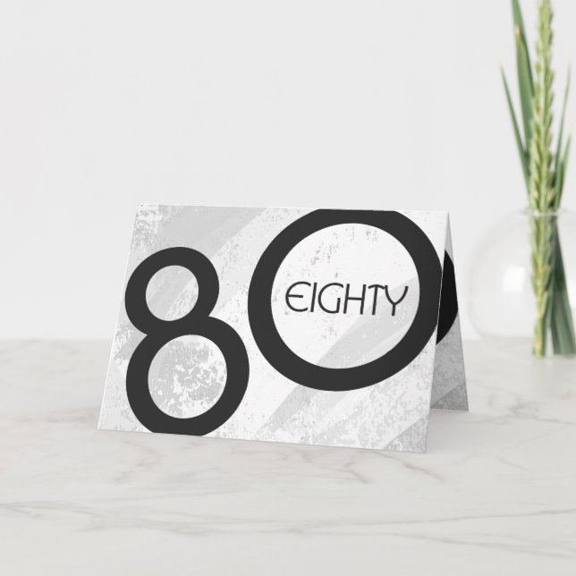 Tarjeta Cumpleaños blanco de 80 décadas (Anverso)