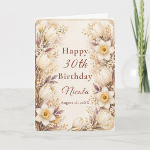 Tarjeta Cumpleaños Blanco y Champán