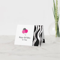 Cumpleaños blanco y negro de la raya de la cebra