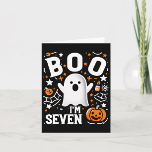 Tarjeta ¡Cumpleaños Boo de siete años, tengo siete años! H
