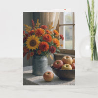 Cumpleaños Bouquet floral de otoño y manzanas