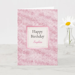 Tarjeta Cumpleaños Brillo Rubor Rosa