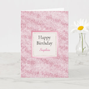 Tarjeta Cumpleaños Brillo Rubor Rosa