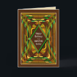 Tarjeta Cumpleaños Brother Masculine Abstract Brown Card<br><div class="desc">Tarjeta de felicitación abstracta única en forma geométrica ideal para hombres. Hay muchas categorías para elegir.</div>