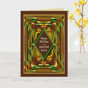 Tarjeta Cumpleaños Brother Masculine Abstract Brown Card