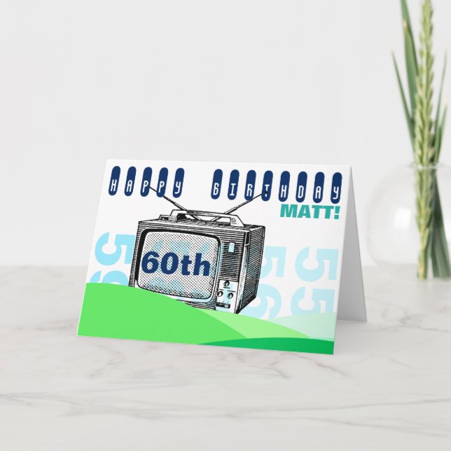 Tarjeta Cumpleaños C de saludo del ilustracion TV 60.a del (Anverso)
