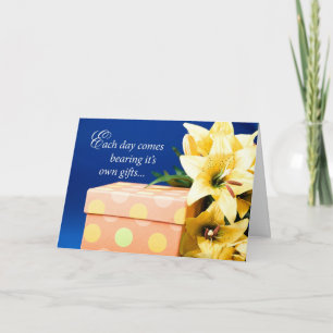 Tarjeta Cumpleaños caja lirio, flores
