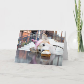 Tarjeta Cumpleaños Cake Corgi