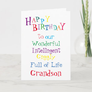 Tarjeta cumpleaños card.boys.sons.male del nieto