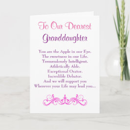 Tarjeta cumpleaños card.girls.daughters.female de la nieta