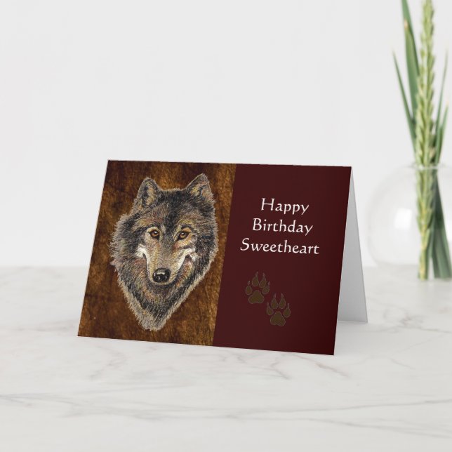 Tarjeta Cumpleaños, cariño, lobo, lobos, animal, naturalez (Anverso)