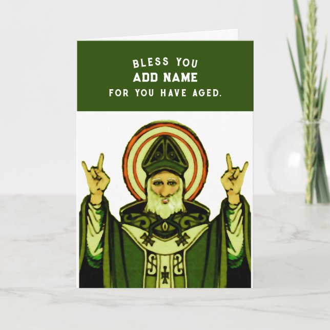 Tarjeta Cumpleaños católico divertido (Anverso)