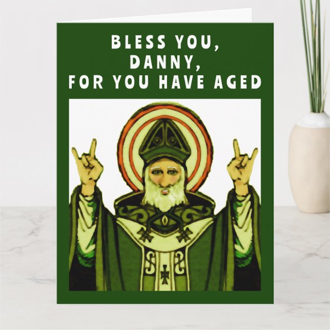 Tarjeta Cumpleaños católico divertido (Anverso)