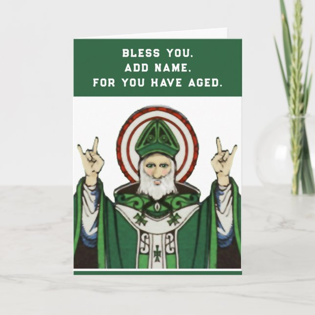 Tarjeta Cumpleaños católico divertido (Anverso)