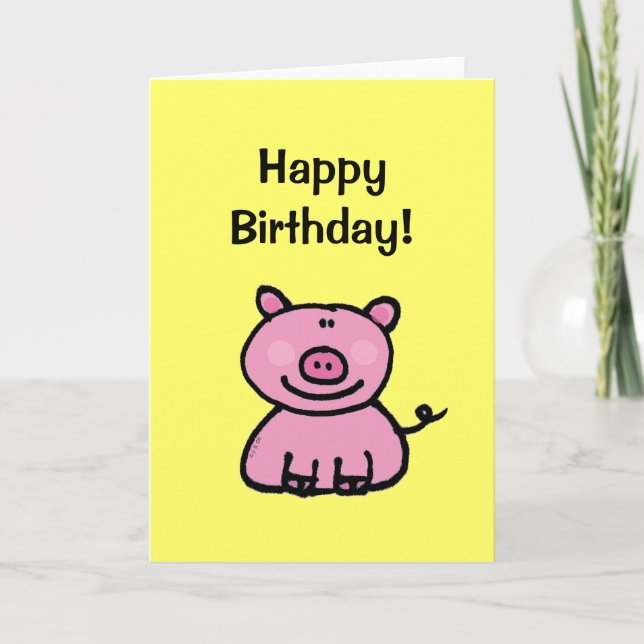 Tarjeta Cumpleaños! (cerdo) (Anverso)