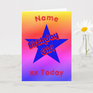 Tarjeta Cumpleaños Chica Cute Personalizado Cumpleaños