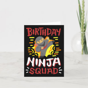 Tarjeta Cumpleaños Chicas de Ninja Squad Karate Niños Bday