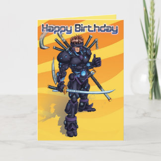 Tarjeta Cumpleaños cibernético del samurai