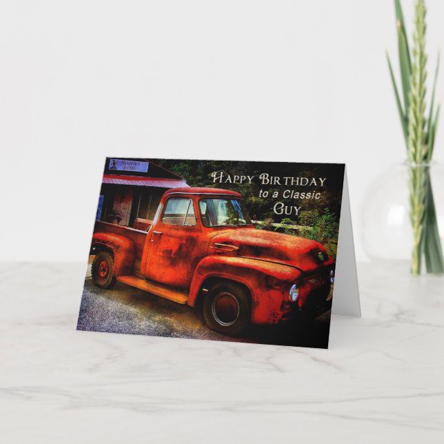 Tarjeta Cumpleaños - Clásico Chico - Camión Vintage (Anverso)