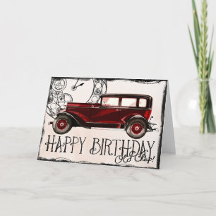 Tarjeta Cumpleaños clásico del automóvil