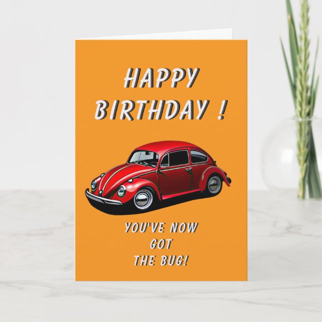 Tarjeta Cumpleaños clásico del automóvil (Anverso)