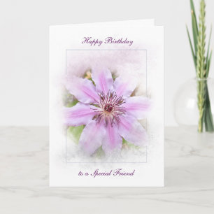 Tarjeta Cumpleaños Clematis