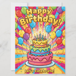 Tarjeta Cumpleaños colorido.