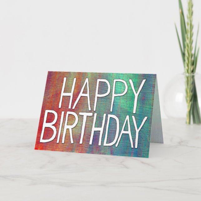 Tarjeta Cumpleaños colorido (personalizable) (Anverso)