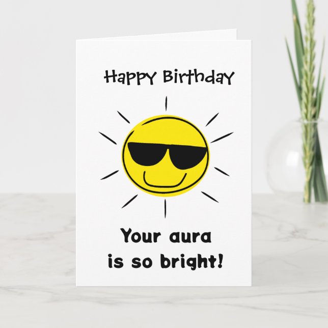 Tarjeta Cumpleaños con aura divertida  (Anverso)