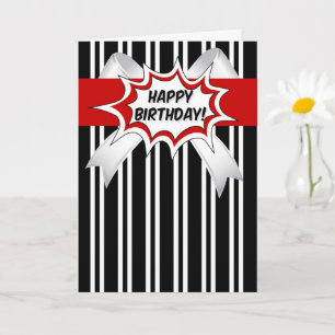 Tarjeta Cumpleaños con estilo de cómic rojo