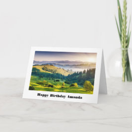 Tarjeta Cumpleaños con foto escénica de colinas onduladas