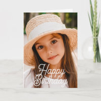 Cumpleaños con Foto Personalizada Moderna Cursiva