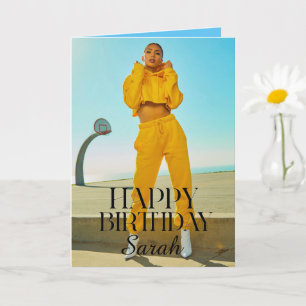 Tarjeta Cumpleaños con Foto Personalizada Moderno Simple y