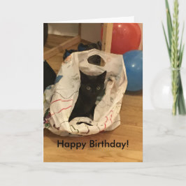 Tarjeta Cumpleaños con imagen personalizada de gato